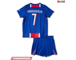 Lacne Dětský Futbalové dres Paris Saint-Germain Khvicha Kvaratskhelia #7 2026-27 Krátky Rukáv - Domáci (+ trenírky)